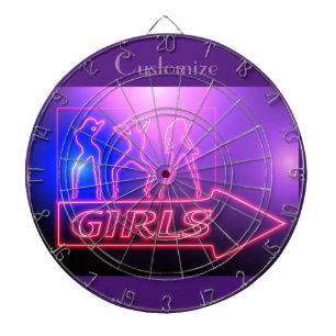 Cible De Fléchettes Neon Pink Girls Sign Thunder_cove