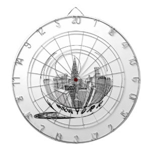 Cible De Fléchettes New York dans une boule de verre