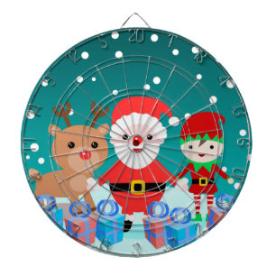 CIBLE DE FLÉCHETTES NOËL AVEC PÈRE NOËL ET SES AMIS