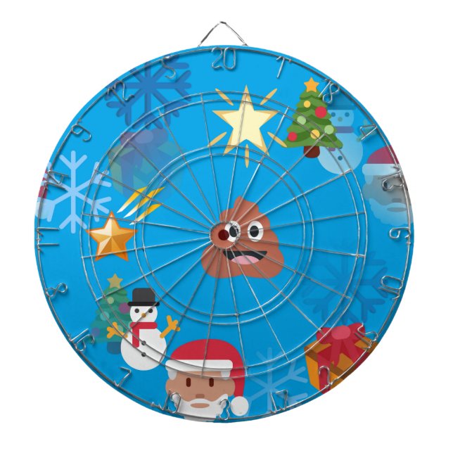 Cible De Fléchettes noël de poop émoji (Devant)