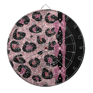 Cible De Fléchettes Nœuds en ruban imprimé léopard rose rockabilly RAB