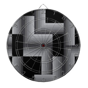 Cible De Fléchettes Noir, argent, cool, unique, tendance formes carrés