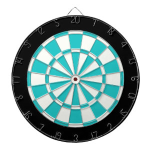 Cible De Fléchettes Noir Turquoise Et Blanc