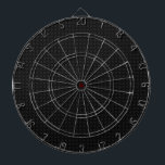 Cible de flechettes noire de cible de cool<br><div class="desc">Cible géométrique de motif d'impression noir de cercle. Cadeau parfait pour l'aficionado de dards.</div>