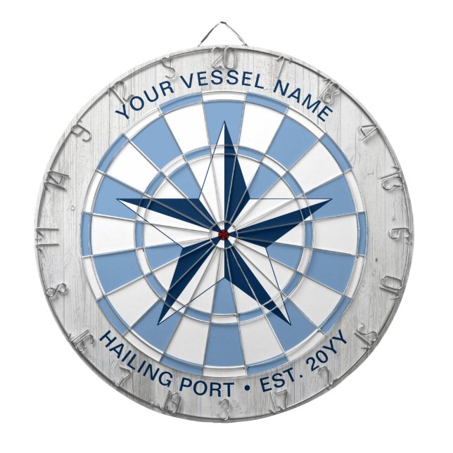 Cible De Fléchettes Nom de bateau personnalisé Étoile nautique (Devant)