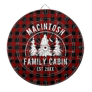 Cible De Fléchettes Nom de famille du cabine Red Buffalo Plaid