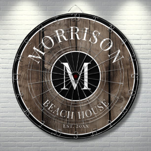 Cible De Fléchettes Nom de famille Rustic Wood