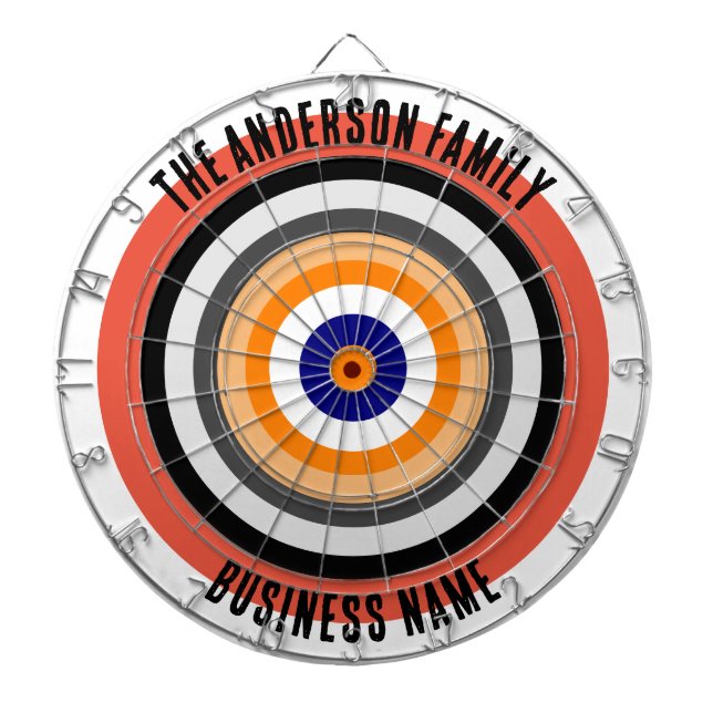 Cible De Fléchettes Nom de famille Tableau noir personnalisé (Devant)