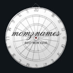 Cible De Fléchettes Nom de la calligraphie personnalisée de la meilleu<br><div class="desc">Célébrez les mamans spéciales de votre vie avec notre design personnalisé Best Mom Ever Calligraphy Name, parfait pour la fête des mères, les anniversaires, ou toute occasion de montrer votre amour. Ce cadeau élégant et personnalisable est idéal pour toutes les mamans, qu’elles soient la meilleure maman au monde, maman-chien, maman-chat...</div>