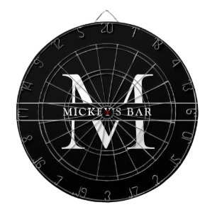 Cible De Fléchettes Nom du monogramme personnalisé