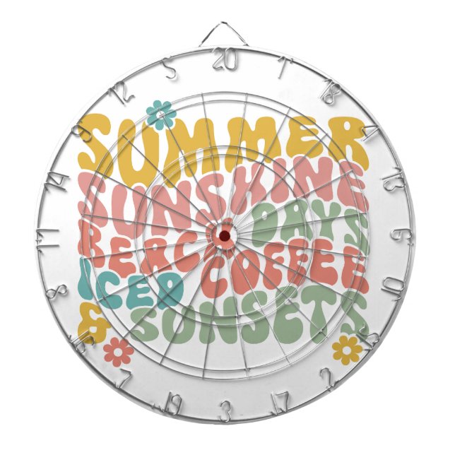 Cible De Fléchettes Nom du monogramme rose d'été Super (Devant)