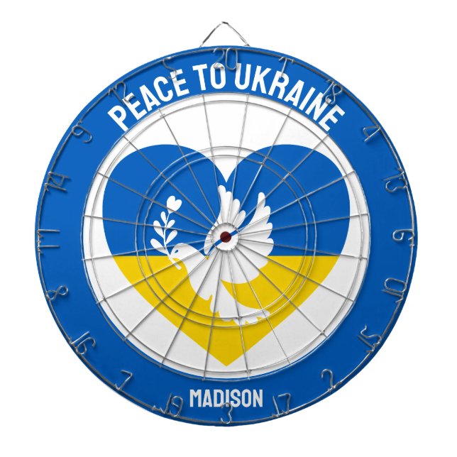 Cible De Fléchettes Nom et texte personnalisés Ukraine (Devant)