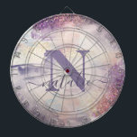 Cible De Fléchettes Nom initial étincelant de la parties scintillant r<br><div class="desc">parties scintillant rose violet de filles scintille la conception initiale personnalisée de nom. Belle illustration d'aquarelle,  un cadeau d'anniversaire ou de Noël idéal. Ascenseur idéal pour votre amie ou parent dart.</div>