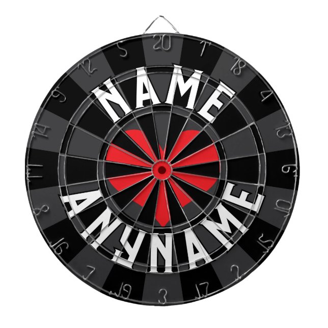 Cible De Fléchettes Nom personnalisé Aimer N'IMPORTE QUEL NOM Charbon  (Devant)