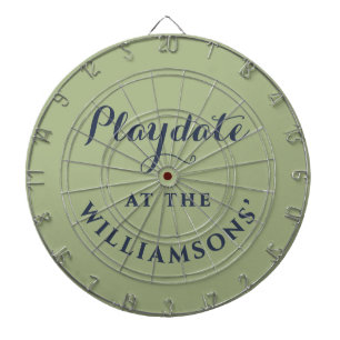 Cible De Fléchettes Nom personnalisé Funny Sage Green Navy Playdate Mi