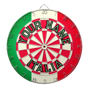 Cible De Fléchettes NOM PERSONNALISÉ ITALIA Motif à carreaux classique