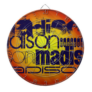 Cible De Fléchettes Nom personnalisé Motif ; Arrière - plan orange jau