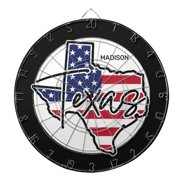 Cible De Fléchettes Nom personnalisé Texas (Devant)