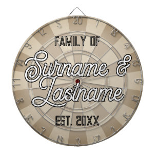 Cible De Fléchettes NOMS DE FAMILLE PERSONNALISÉS & Année de création