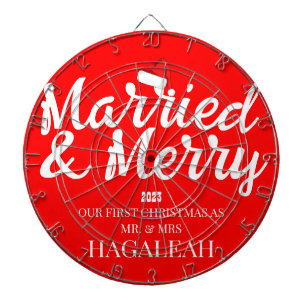 Cible De Fléchettes Notre premier Noël, M. et Mme Newlyhed Merry