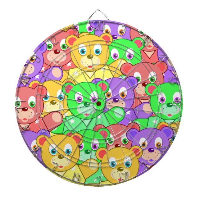 CIBLE DE FLÉCHETTES NOUNOURS COLORÉS (Devant)