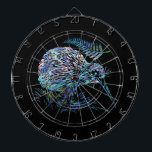 CIBLE DE FLÉCHETTES NOUVELLE ZÉLANDE KIWI PAUA DARTBOARD<br><div class="desc">Kiwi classique néo-zélandais et foune dans les couleurs vibrantes de la coquille de Paua.</div>