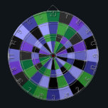 Cible De Fléchettes Nuances de pourpre et de vert<br><div class="desc">Cible aux nuances du pourpre et du vert.</div>