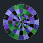 Cible De Fléchettes Nuances de pourpre et de vert<br><div class="desc">Cible aux nuances du pourpre et du vert.</div>