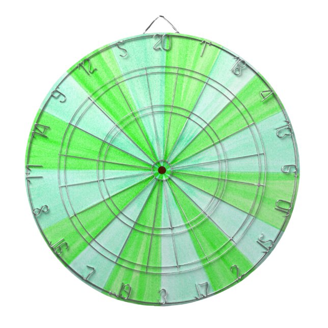 Cible De Fléchettes Nuances de rayons géométriques verts Motif DartBoa (Devant)