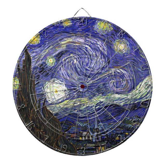 Cible De Fléchettes Nuit étoilée, Vincent Van Gogh. (Devant)