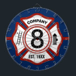 Cible De Fléchettes Numéro de poste d'incendie personnalisé |<br><div class="desc">Épinez votre pomme de terre et aidez le pompier à se détendre avec ce tableau de bord personnalisé indiquant votre numéro de poste de feu et la date à laquelle il a été établi.</div>