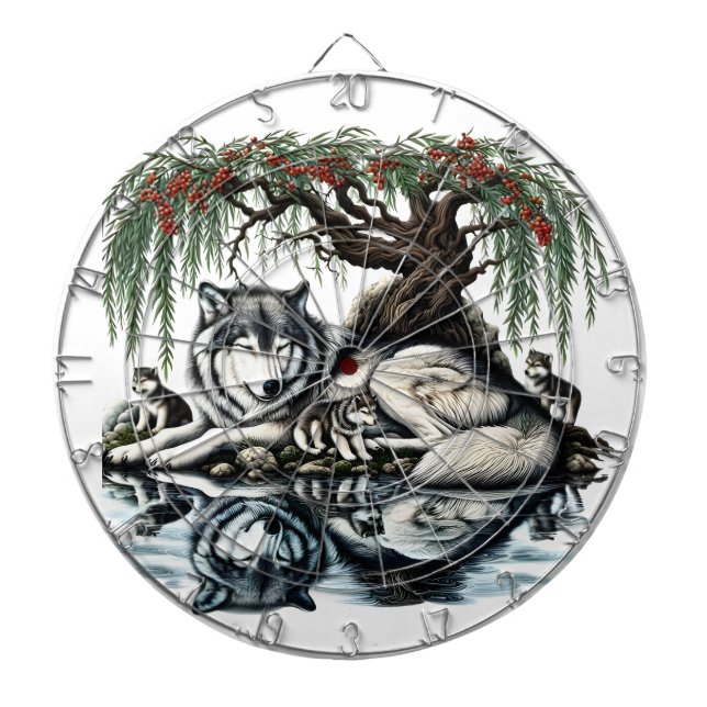 Cible De Fléchettes Oasis de la famille des loups sereins dans la natu (Devant)