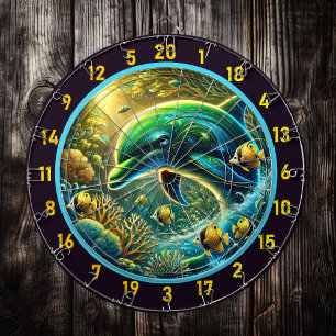 Cible De Fléchettes Ocean Vibes Dolphin Dartboard Charme