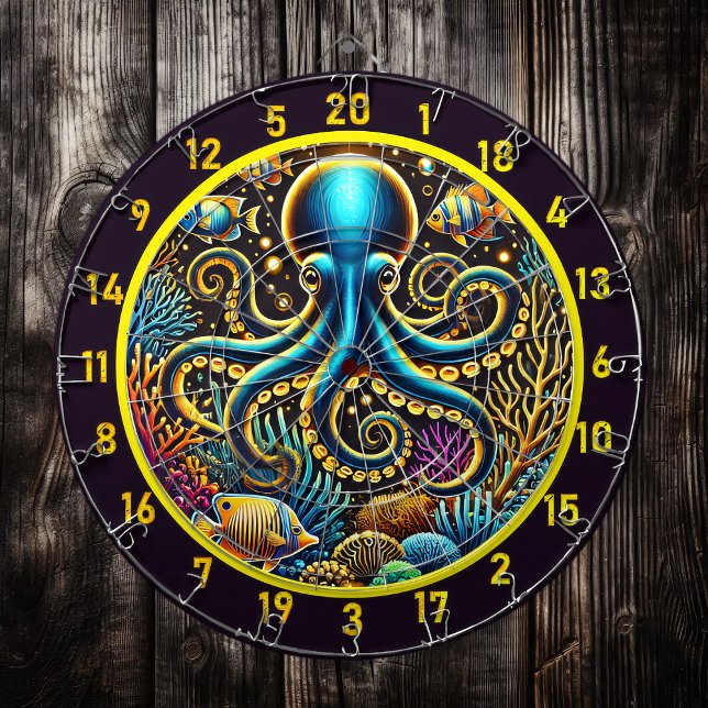 Cible De Fléchettes Octopus Reef Trésor Design Dartboard (Créateur téléchargé)