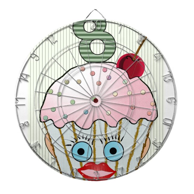 Cible De Fléchettes Oeil huit mignons de visage de motif (Devant)
