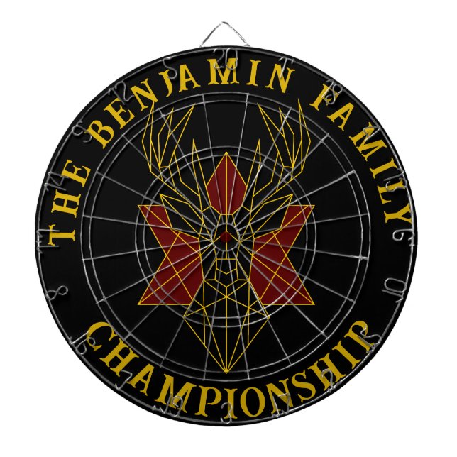 Cible De Fléchettes OEuvre décorative de cerfs d'or géométrique coutum (Devant)