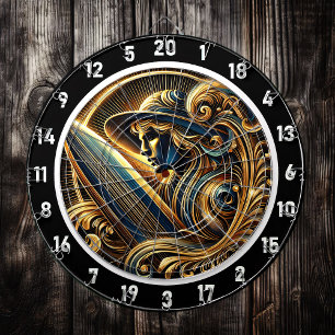 Cible De Fléchettes Oeuvre dorée de soleil surfer