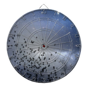 Cible De Fléchettes Oiseaux Célestes Et Étoiles