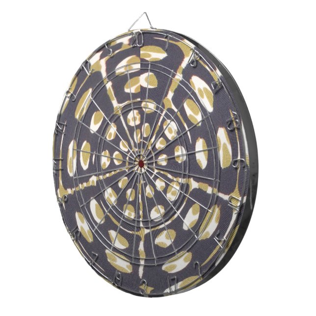 Cible De Fléchettes Olive Green Polka Point Radial Motif Art Imprimer (Devant droit)