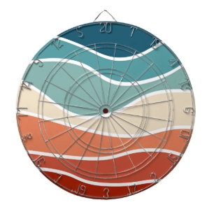 Cible De Fléchettes Ondes colorées de style rétro