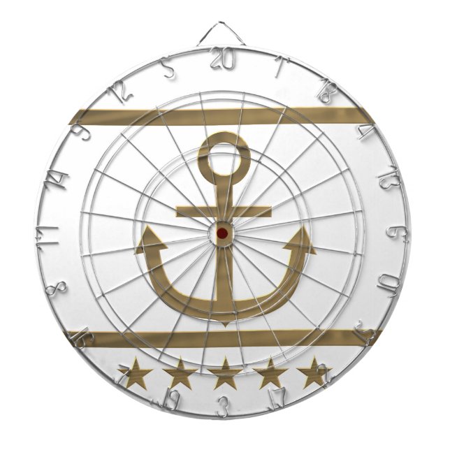 Cible De Fléchettes or ancre symbole de bonheur (Devant)