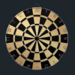 Cible De Fléchettes Or métallique chic et noir<br><div class="desc">Que les jeux commencent ! Cet élégant tableau de bord en or métallique et noir est parfait pour une salle de jeux et un dortoir universitaire.</div>