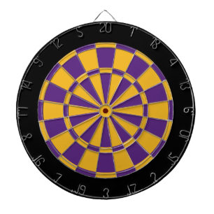 Cible de flechettes : Or, pourpre, et noir