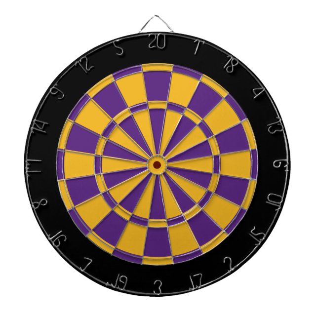Cible de flechettes : Or, pourpre, et noir (Devant)