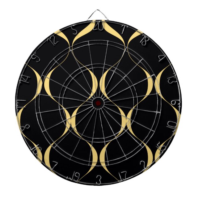 Cible De Fléchettes Or, simple, moderne, luxueux graphisme ondulé (Devant)