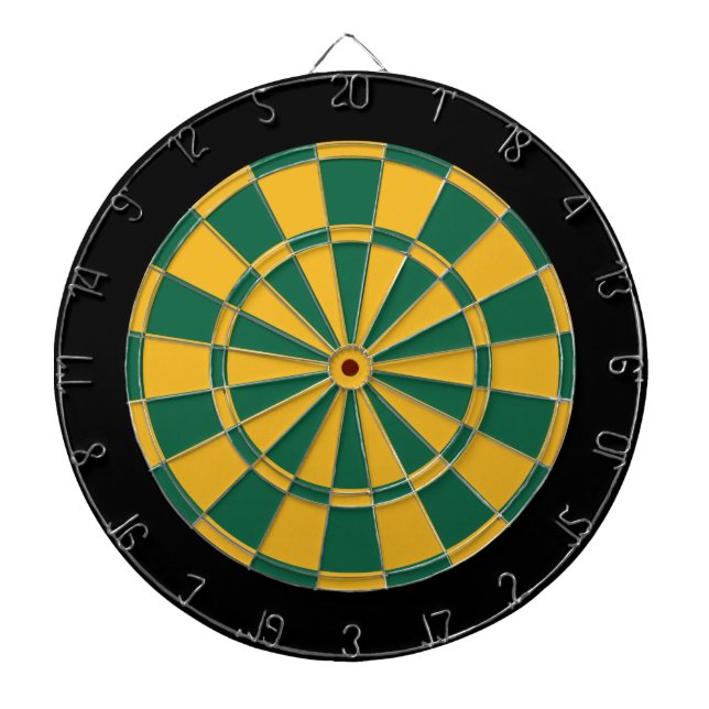 Cible de fléchettes : or, vert foncé et noir (Devant)