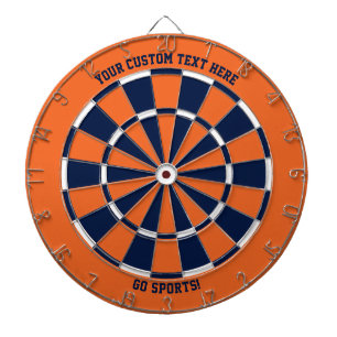 Cible De Fléchettes Orange & Blue Custom Text Sports Chicago Illinois