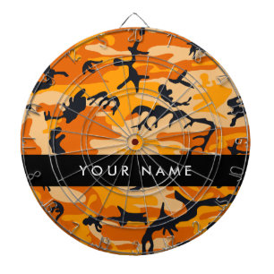 Cible De Fléchettes Orange Camouflage Votre nom Personnalisez