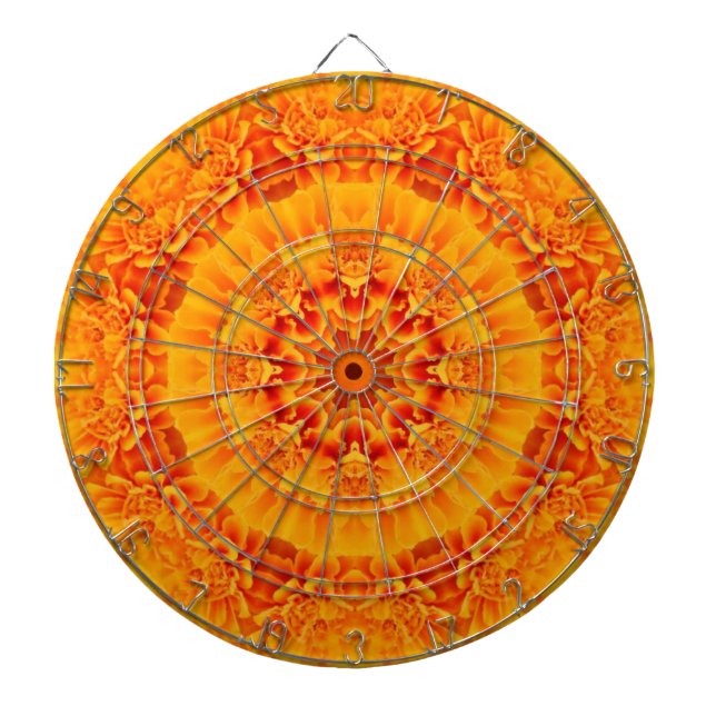 Cible De Fléchettes Orange Marigold Mandala (Devant)