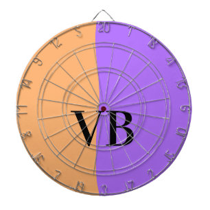 Cible De Fléchettes Orange violet uni ajouter nom lettre monogramme te